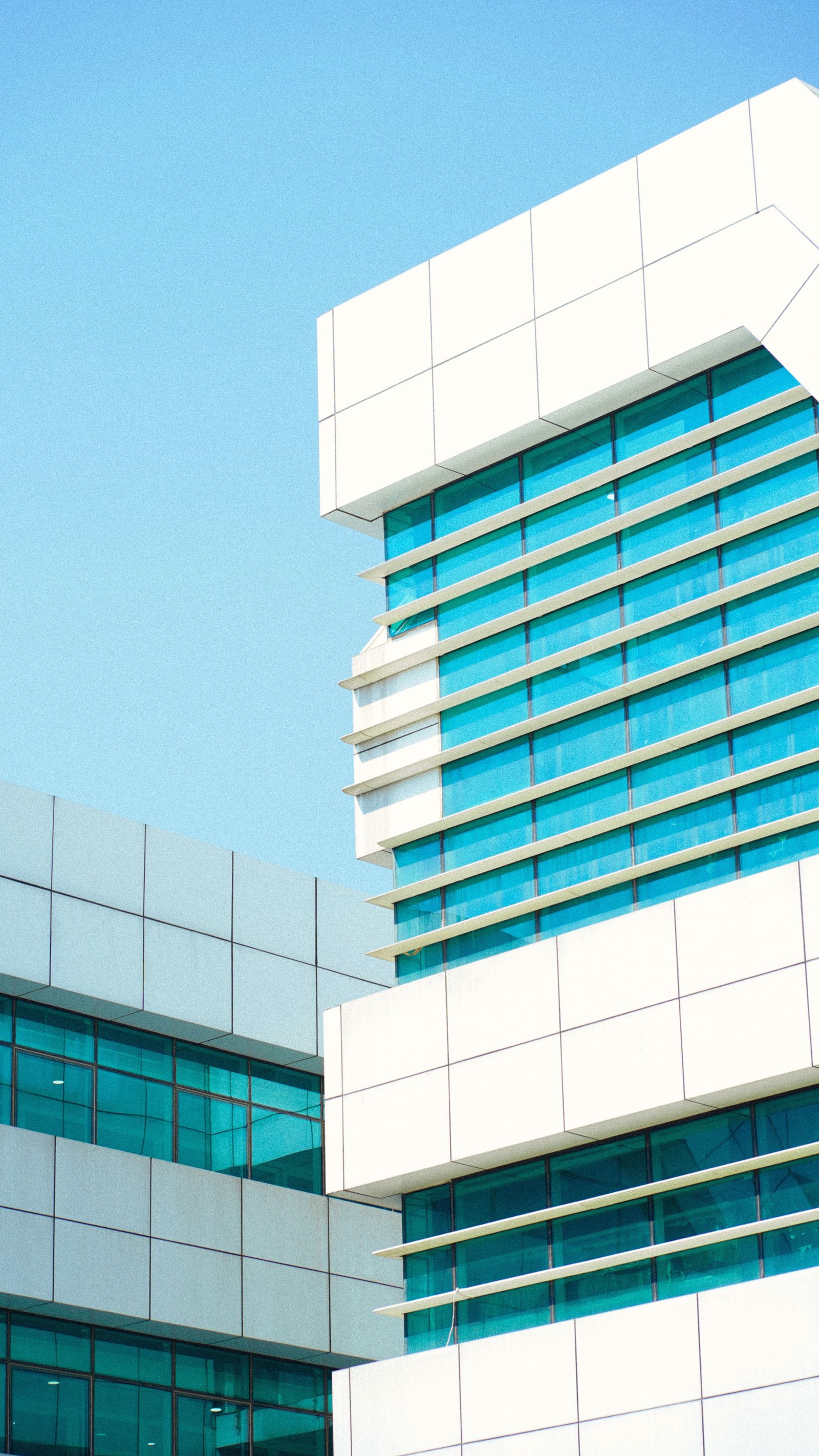 Abstract detail of a modern glass building