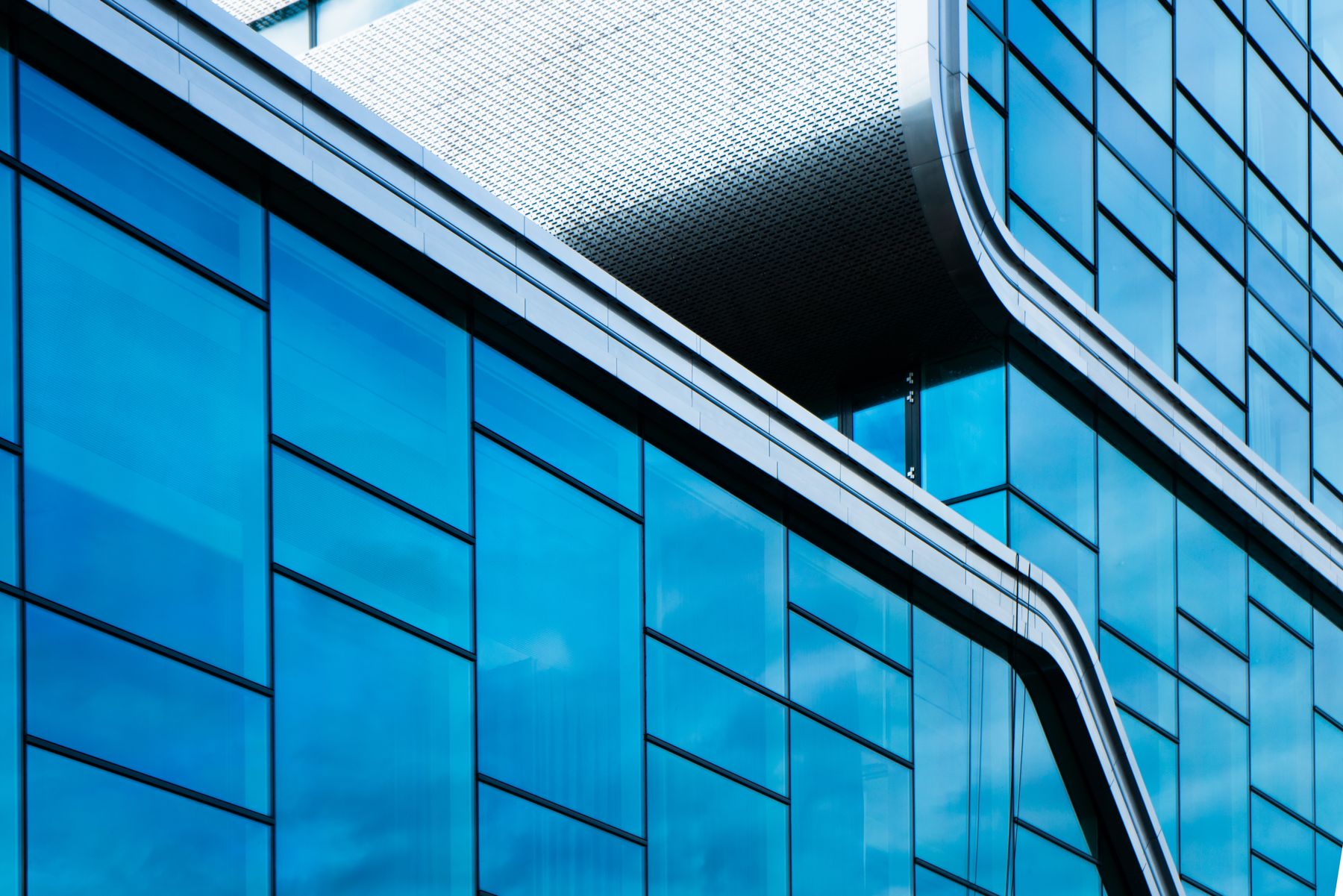 Abstract detail of a modern glass building